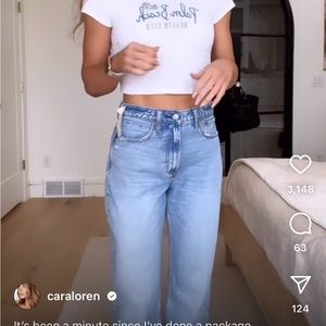 Abercombie & Fitch Curve Love High Loose Jeans in Medium Light - 27